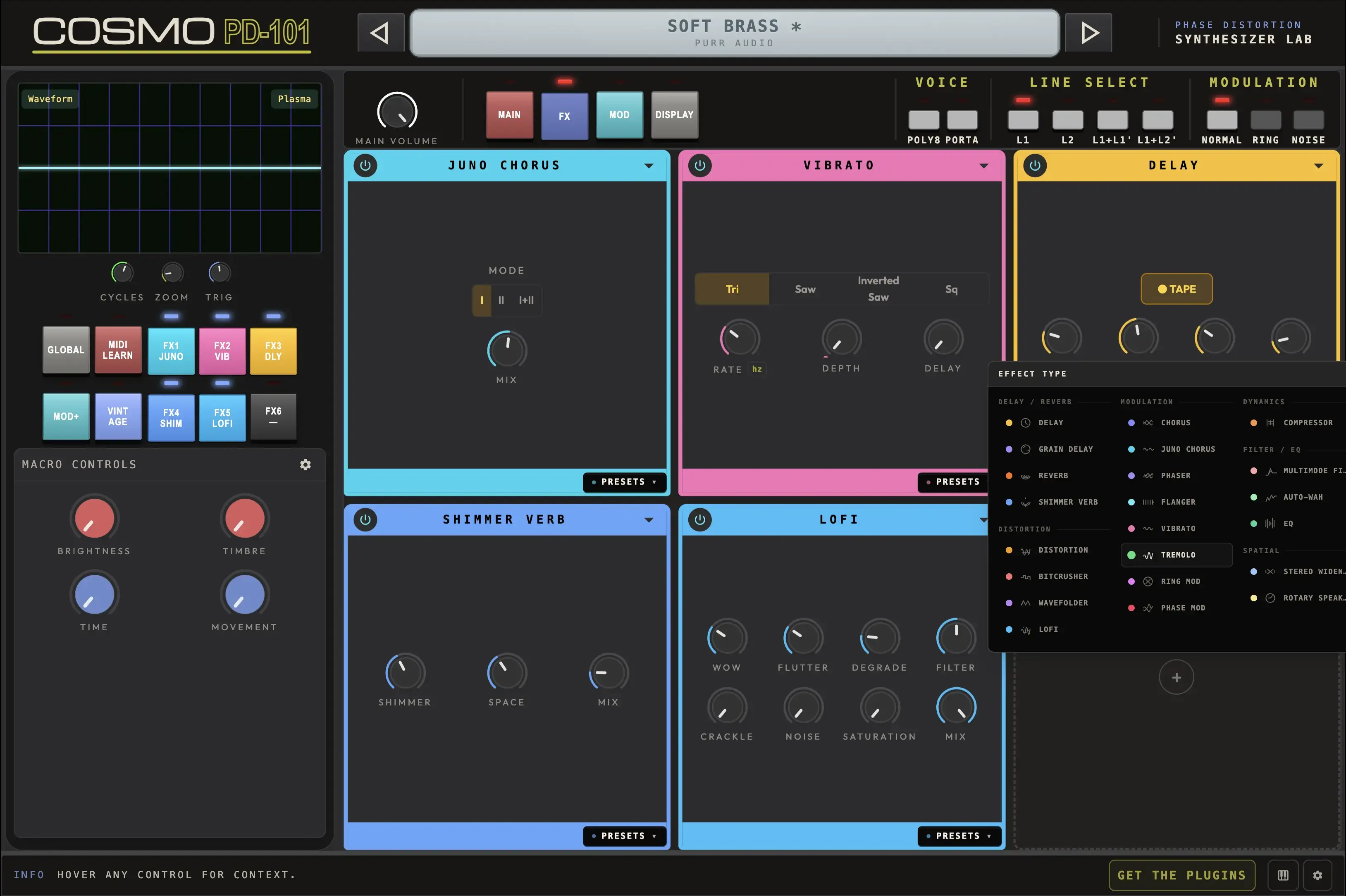 Cosmo PD-101 effects panel