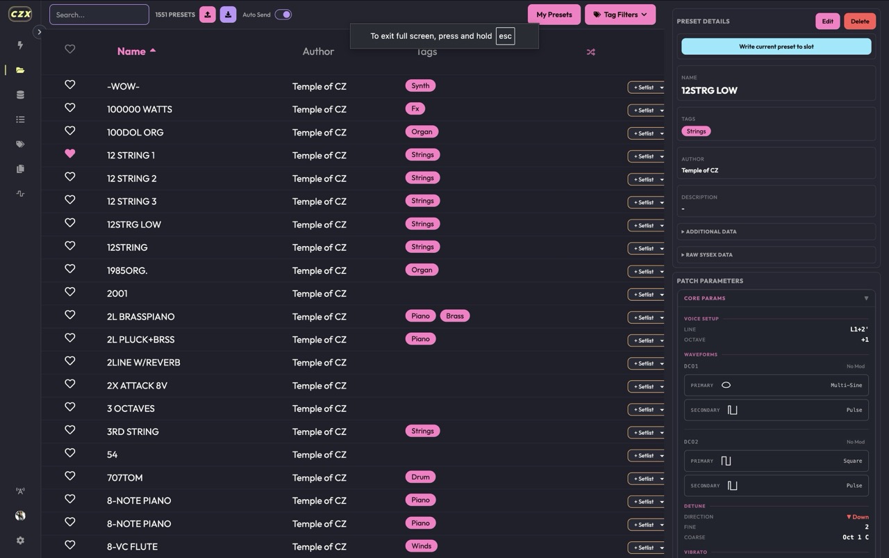 CZ Explorer library view
